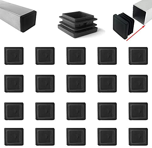 Zaky 20 Stück Lamellenstopfen für Vierkantrohre 20x20 mm Schwarz Quadratstopfen für Quadratrohr Vierkantrohr