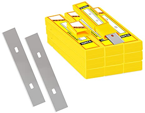 WRAPXPERT Scraper Blade 4 inch 100pcs Replacement Razor Blades for Cleaning Glass Wall Windows Stove