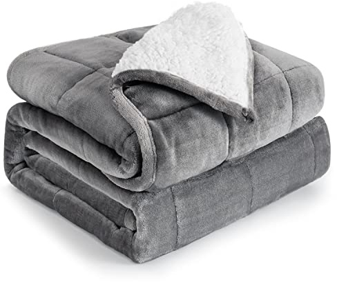 Cottonblue Sherpa-Fleece-Gewichtsdecke, 6,8 kg, Queen-Size-Größe, 152,4 x 203,2 cm, schwere Gewichtsdecken für Erwachsene, perfekt für 68-95 kg, weiche, gemütliche Flauschige Decken, 152,4 x 203,2