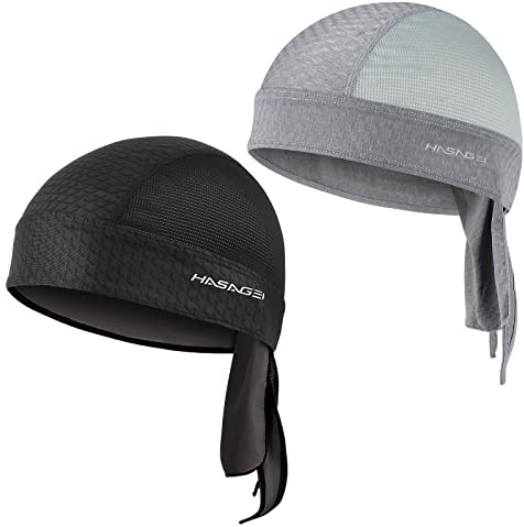 HASAGEI Atmungsaktiv Bandana Cap Herren UV Schutz Sport Kopfbedeckung Durag Kopftuch Männer unter Fahrradhelm Biker Schädel Kappe Fahrrad