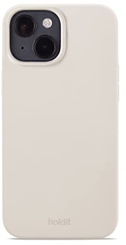 Holdit Silikonskal iPhone 14 – 0,8 mm tunt Mobilskal silikon – trendigt mobilskal - Fullt skydd (upphöjd kant för kameraskydd) – Light Beige