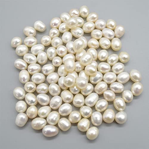 Freshwater Rice Pearl Beads - No Beading Hole - 100 Count - White - 7.5mm - 9mm