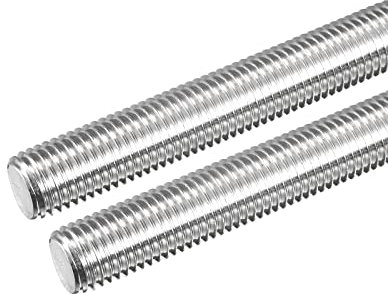 sourcing map Tige Filetée Entièrement Filetage Barre M16 x 150mm 2mm Filetage Pas 304 Inox Acier Main Droite Filetage Tiges Barre Goujons 2 Paquet