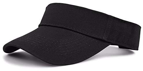 Visor Cap Sonnenhut Vintage Baseballmütze Damen Herren Einstellbar Baseball Elastisch Sonnenschild Baumwolle Sport Cap Tennis Golf Wandern Schweißaufnehmbar Sonnenschild Unisex Freizeit Schwarz