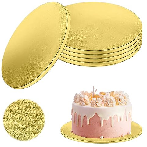 5 Pcs Premium Cake Board Vassoio Torta Rotondo, 12 pollici/30 cm Supporto per Base Torta Cartone Sottotorta Tondo 12mm Piatti Torta Rotonde per Trasporto e Decorazione Torta