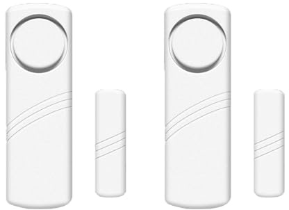 Tür-/Fensteralarm, magnetisch, kabellos, Sicherheitssensor, Einbruchsalarmanlage, laut, 90 dB, Schuppen, Garage, Vibrationswarnmelder, für Zuhause, Geschäft, Büro, Schule, Hotel, Sicherheit, 2 Stück