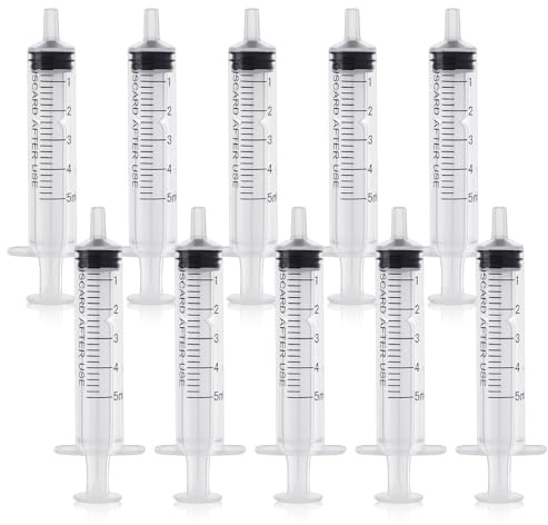 10 Stück Spritze, 5ML Wiederverwendbare Spritze, Dosierspritze Ohne Nadel | Werkzeuge für Flüssigkeitsmaß Spritzen, Futterspritze, für Labor,Tierfütterung, Pflanzenbewässerung