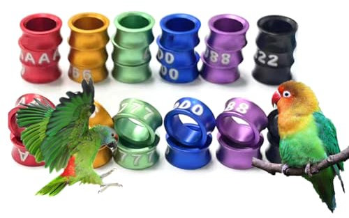 MRLILIN Vogelring 4–8 mm, gemischte Farbanzahl, zufällige Vogellieferungen, Taubenfußring, Geflügel, Hühnerbeine, Aluminiummaterial (offener Ring) 200 Stück Mixed colors4.0mm