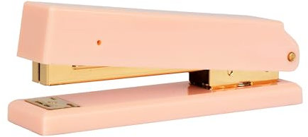 BLU MONACO Pink Stapler | Cute Stylish Desk Stapler with Smooth Metal Mechanism | Aesthetic Office Stapler for Home School Work | Chic Pink Office Supplies | Manual Staplers for Desk