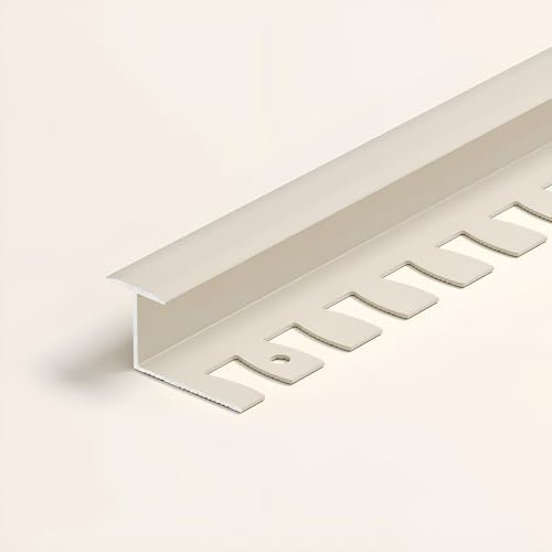 Raouoae Hochwertiges Biegbares Abschlussprofil Metallprofil Eloxiertem Aluminium 135cm 2 Stück Biegbares Profil Ideal Für Badezimmer Und Küchen(Aprikosenasche,T-TYP_HOCH: 18.5MM)
