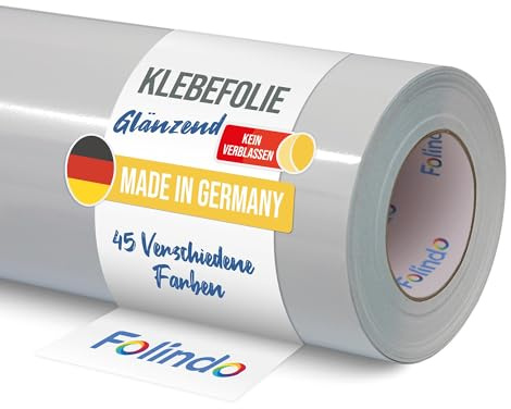 FOLINDO Möbelfolie Selbstklebend Transparent Glanz Vinyl 5m x 126cm - Klebefolie für Möbel und Küche, Küchenfolie