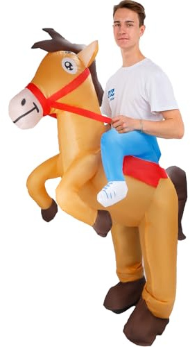 yumcute Horse Aufblasbare Kostüm, Erwachsene Aufblasbare Kostüm für Halloween Weihnachten Karneval Geburtstag Party, Fancy Dress Kostüme, Halloween Creative Funny Show Outfit für Erwachsene