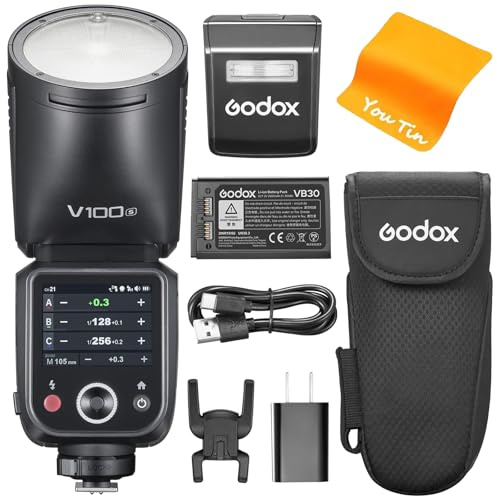 Godox V100-S V100S TTL Kamerablitz für Sony, Godox V1PRO-S Aufgerüstet,100Ws Rundkopf Blitzgerät mit OLED Screen und SU-1, 2,4G HSS 1/8000s Li-Ion 7.2V/2980mAh, V100 S Blitz für Sony Kameras
