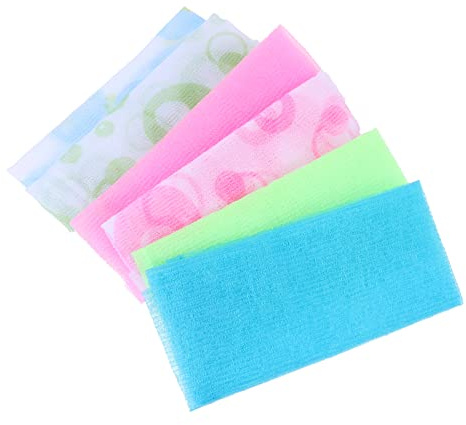 FRCOLOR 6piezas Toallas Exfoliantes Largas De Nylon Estropajos De Luffa Para Ducha Suaviza y Limpia La