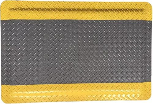 Industrielle Anti-Ermüdungs-Bodenmatte, 70 x 200 cm, strapazierfähig, Diamant-Schwamm, ergonomische Arbeitsplatzmatte, Grau + Gelb