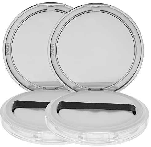 WRITWAA 2stücke Leere Make up Puderbox Mit Puff Lose Foundation Kasten Tragbares Reisepuderetui Mesh Sieb Silberfarbene Kosmetikbehälter