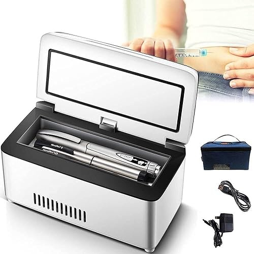 Mini réfrigérateur à insuline avec écran LED, glacière de voyage, 2 à 8 °C, batterie rechargeable, autonomie de 8 à 10 heures (couleur : 3 piles)