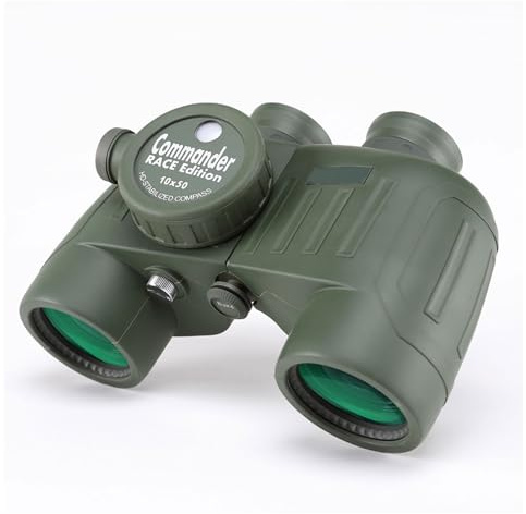 Binocolo 10x50 con telemetro, obiettivo HD BAK4 FMC ad alta potenza, compatto, con azoto, impermeabile e antiappannamento, for bambini e adulti, for osservare gli uccelli.