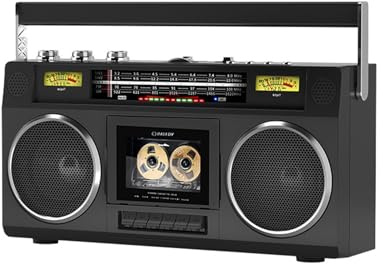 YSFHYAN Radio Lecteur de Cassettes RéTro,Enregistreur de Cassette Radio Am/FM RéTro Style AnnéEs 80,Enregistreur de Bande RéTro,StéRéO à Deux Canaux,RéCeption ComplèTe,pour la Maison,Square Dance