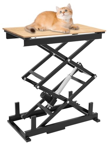 Electric Scissor Lift Table, 140 lbs Capacity Double Scissor Lift Table w/10-50 in Adjustable Height, Folding Hydraulic Work Platform w/Remote & Manual Control for Material Handling & Transportation
