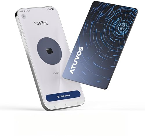 ATUVOS Dual System Ari Tag Card Tracker,Thin 0.16cm,(Wireless Charging) | Bluetooth Item Finder Compatible with Android Google Find Hub or iOS Apple Find My App, locator suitable for suitcases,Wallet