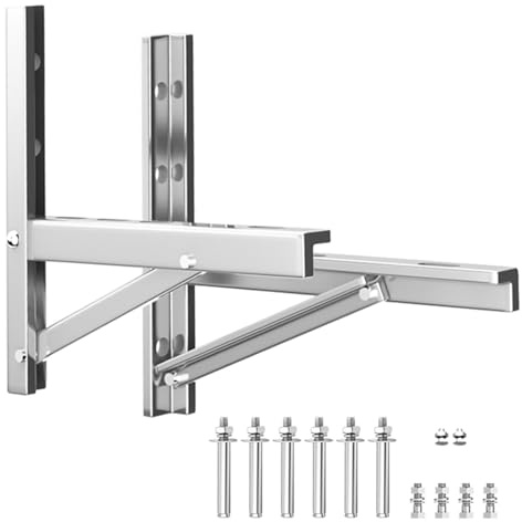 Support Mural extérieur Robuste pour climatiseur Mini-Split, Support Pliable en Acier Inoxydable 304, 20 x 20 Pouces, Solution de Montage pour climatiseur Durable et résistante aux intempéri