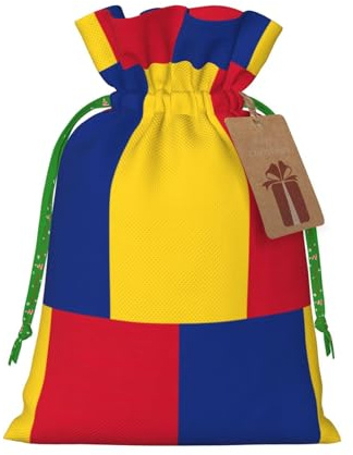Flag Of Romania Christmas Bag Gifts Happy Halloween Snacks Hamper Drawstring Wedding Favor Packaging Party