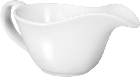 TOYANDONA Salsera de Porcelana Blanca de Jarra para Salsas y Cremas Diseño Elegante para Servir Mesa Duradera y Segura para Uso Diario