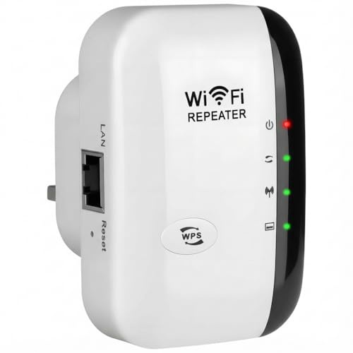 2026 Newest WiFi Extender Booster, Wireless Signal Amplifier 2.4GHz 300Mbps WiFi Repeater Covers Up to 3000 Sq.ft and 45+ Devices Plug and Play, Home Wireless Signal Booster (1, White)