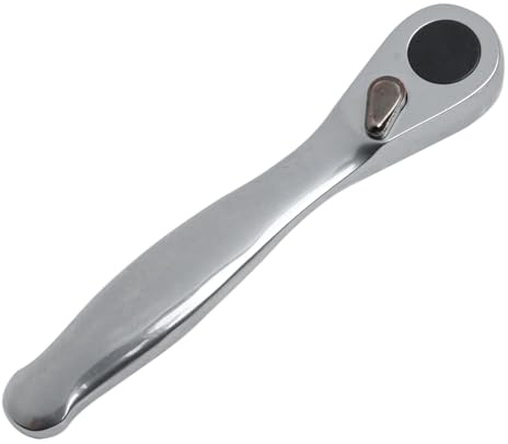 SageFurned Mini cricchetto a 72 denti con testa reversibile da 10,2 cm, in acciaio al cromo vanadio, chiave compatta per spazi ristretti, 95 cm, argento