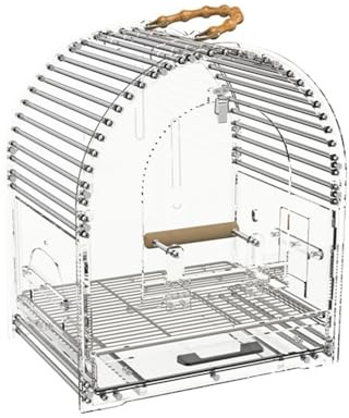 Fågelburar Transparent akrylfågelbur for visning Fågelbur med stor kapacitet for hemmabruk, papegojbur