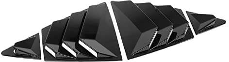 RASTKY Hochwertige Lamellen für Hintere Seitenfenster, Glänzend Schwarz, für 2019–2021, Abgestuftes Lamellendesign, Langlebiges ABS-Material, 4-teiliges Set