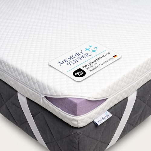 Arensberger Topper Soft 180x200cm | H2, Memory Foam, 5cm, waschbarer Bezug | Für Federkern & Schaumstoff Matratzen, Matratzenauflage 5cm, druckentlastend, atmungsaktiv, Topper für erholsamen Schlaf