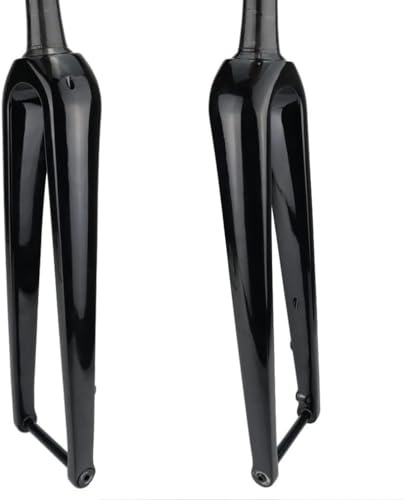Forcelle per bicicletta Forcella Rigida In Fibra Di Carbonio Completa Forcella For Bici Da Strada 700c 1-1/2'' Conica 26'' 27.5'' 29'' Forcella For Mountain Bike MTB Perno Passante(Glossy Black)