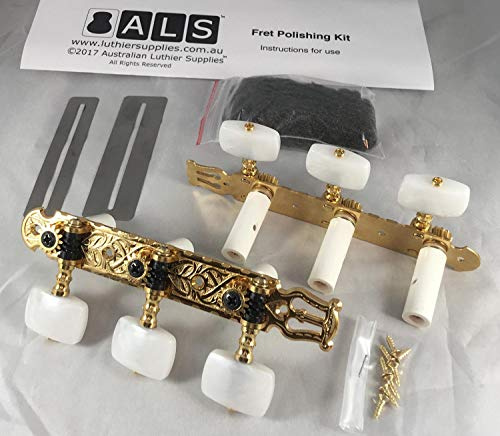 Gotoh Mechaniken für Konzertgitarre (Bonus ALS Bundpolierset) 35G1600 Modell-Tuner von Gotoh Japan für Yamaha etc. - Bundpolierset von Australian Luthier Supplies