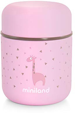 Miniland Baby Isolierbehälter 280ml für Babynahrung SILKY FOOD THERMOS MINI, Rose
