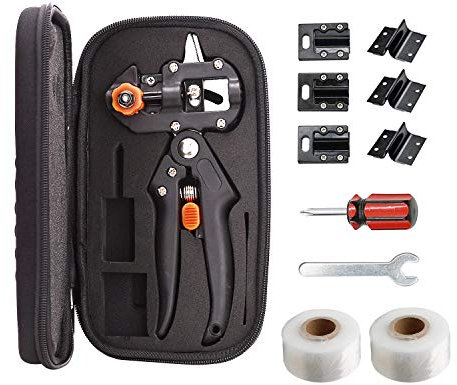 MoPei 2-in-1 Grafting Tools Pruner Kit, V-Cut Omega-Cut and U-Cut, Perfect for Fruit Tree Cutting and Grafting, Complimentary Grafting Tape and Replacement Blades