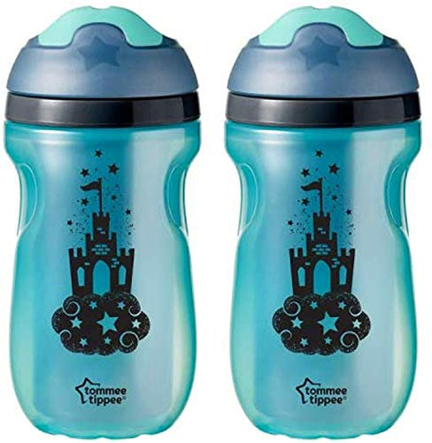 _Tommee_Tippee_ 260ml Castle Insulated Non Spill Drinking Cup/Bottle BPA Free Sippy Spout Soft Sipper for Baby Toddler Children Kids Leakproof Beaker/Container 12m+ - 2 Pack
