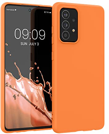 kwmobile Fodral kompatibelt med Samsung Galaxy A52/A52 5G / A52s 5G - mjukt silikonfodral - fruktig orange