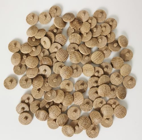 Solid Oak Wood Screw Cover CAPS - Press FIT PZ2 POZI TORX (50)