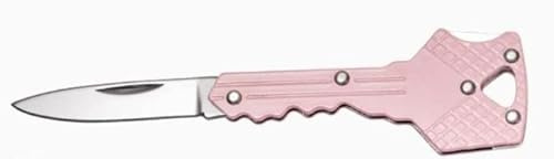 geddid Schlüsselanhänger Messer Schlüssel Messer Schlüsselmesser kleines Taschenmesser klein in Schlüsselform Brieföffner Paketmesser rosa/pink