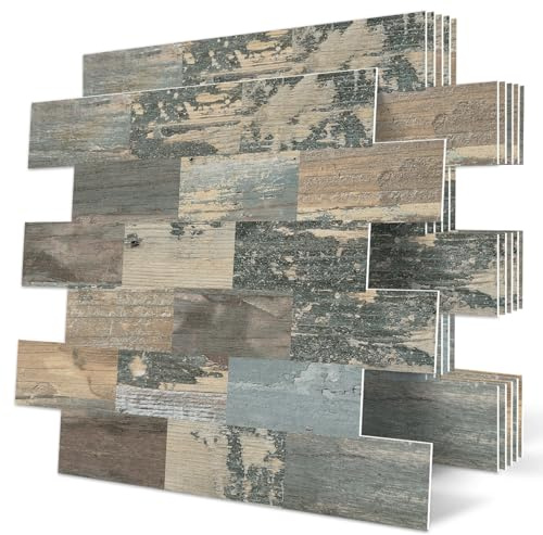 DEWOO 20 Stück Klebefliesen Küche Wandfliesen PVC Fliesen Selbstklebend