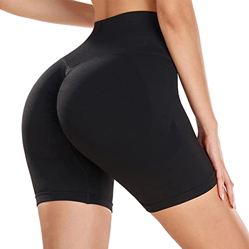 Somdiffy Seamless Gym Shorts for Women High Waisted - Butt Lifting Cycling Running Workout Shorts