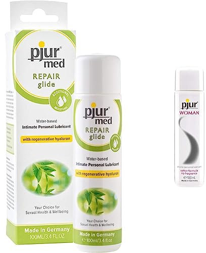 pjur med REPAIR glide - Medizinisches Gleitgel auf Wasserbasis & WOMAN - Gleitgel für Frauen auf Silikonbasis - für prickelnden Sex und längeren Spaß - optimal für empfindliche Haut
