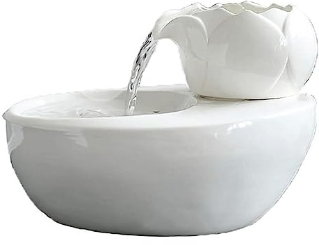 Fontana per gatti in ceramica per bere con pompa ultra silenziosa e filtro Distributore automatico di acqua per animali domestici da 1,3 litri per gatti e cani di piccola taglia