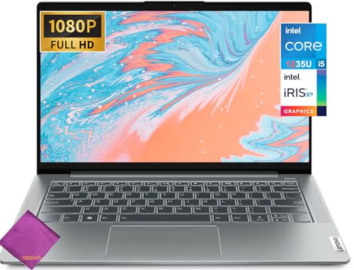 Lenovo 2023 IdeaPad 5i Laptop - Intel Core i5-1235U - 14 Full HD 1920 x 1080 Display - 8GB RAM - 512GB SSD - Windows 11 Home - W/Cloth