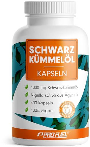 Schwarzkümmelöl Kapseln 400x VEGAN, 1000mg ägyptisches Schwarzkümmelöl Tag pro Tag, WICHTIG: Vegane Kapselhülle OHNE Gelatine!, natürliches Vitamin E, laborgeprüft & zertifiziert, Vorrat für 200 Tage