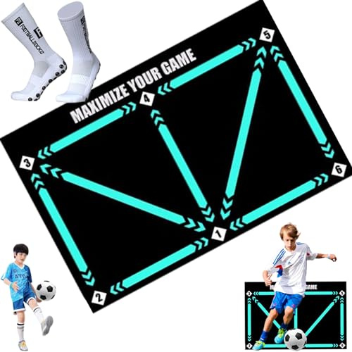tapis entrainement foot,tapis foot entrainement,Tapis d'entraînement de pas de football,Tapis Football Dribble Footstep D'entraînement,Tapis De Porte De Football Antidérapant Pour L'entraînement-A