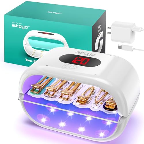 ISTOYO Beidseitiges UV Lampe, UV Licht für Harz mit Digitalanzeige und Längerer Zeiteinstellung (2 m, 3 m, 5 m), Geteilt Verwendbar, Große UV Resin Lampe zum Aushärten von Harz, Harzformen