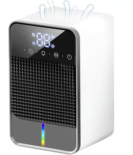 MDHAND Elektrischer Luftentfeuchter 1500ml leiser mit Auftauen, Schlafmodus und Timer für Wohnwagen, Keller, Badezimmer, Schlafzimmer